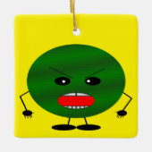 Angry Watermelon door Kenneth Yoncich Keramisch Ornament (Voorkant)