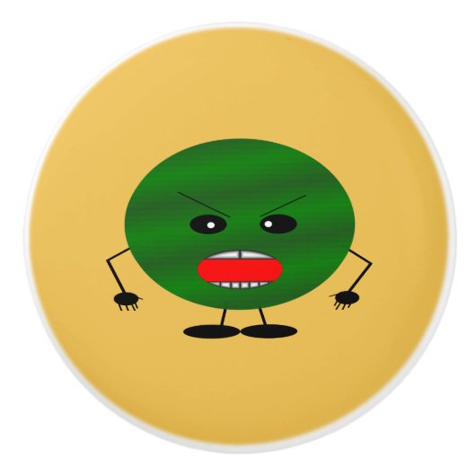 Angry Watermelon door Kenneth Yoncich Keramische Knop (Voorkant)