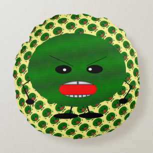 Angry Watermelon door Kenneth Yoncich Rond Kussen