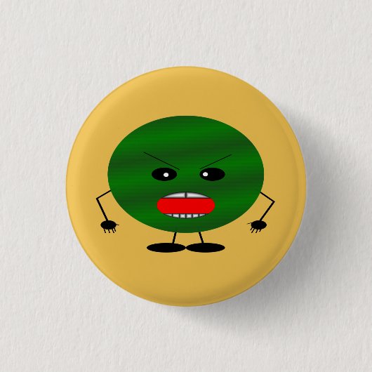 Angry Watermelon Ronde Button 3,2 Cm (Voorkant)