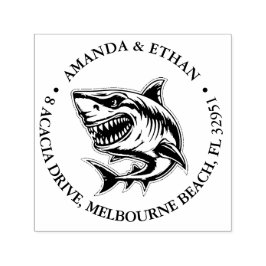 Angry White Shark thema Zelfinktende Stempel