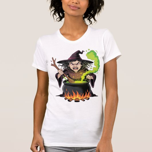 Angry Witch Halloween T-shirt (Voorkant)