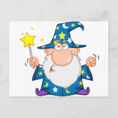 Angry Wizard Wachten met Magic Wand Briefkaart (Voorkant)