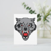 Angry Wolf Briefkaart (Staand voorkant)