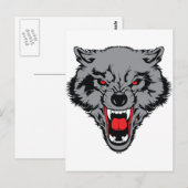 Angry Wolf Briefkaart (Voorkant / Achterkant)