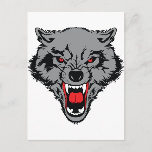 Angry Wolf Briefkaart (Voorkant)