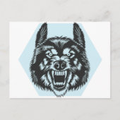 Angry wolf briefkaart (Voorkant)