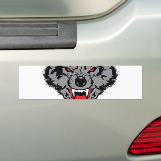 Angry Wolf Bumpersticker (Op auto)