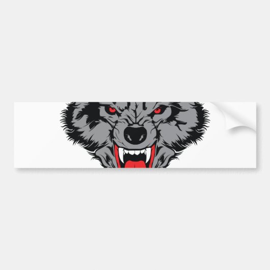 Angry Wolf Bumpersticker (Voorkant)
