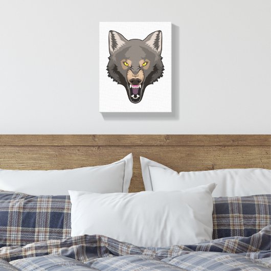Angry Wolf Canvas Afdruk (Insitu (Slaapkamer))