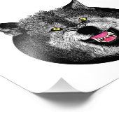 Angry Wolf Face-illustratie Foto Afdruk (Hoek)