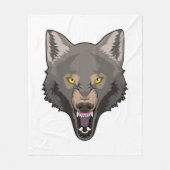 Angry Wolf Fleece Deken (Voorkant)