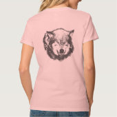 Angry Wolf in Black T-shirt (Achterkant)