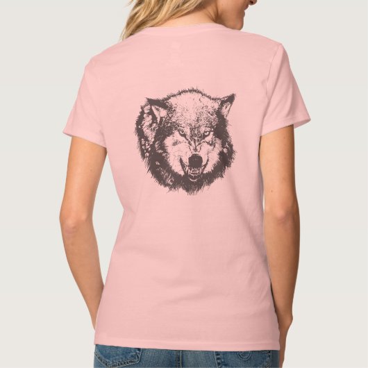 Angry Wolf in Black T-shirt (Achterkant)