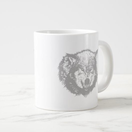 Angry Wolf in Gray Grote Koffiekop (Voorkant rechts)