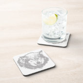 Angry Wolf in Gray Onderzetter (Rechterzijde)