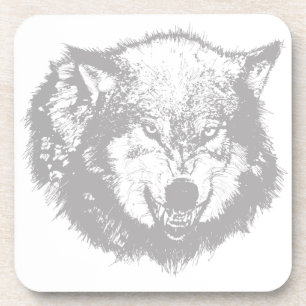 Angry Wolf in Gray Onderzetter