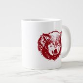 Angry Wolf in Red Grote Koffiekop (Voorkant rechts)