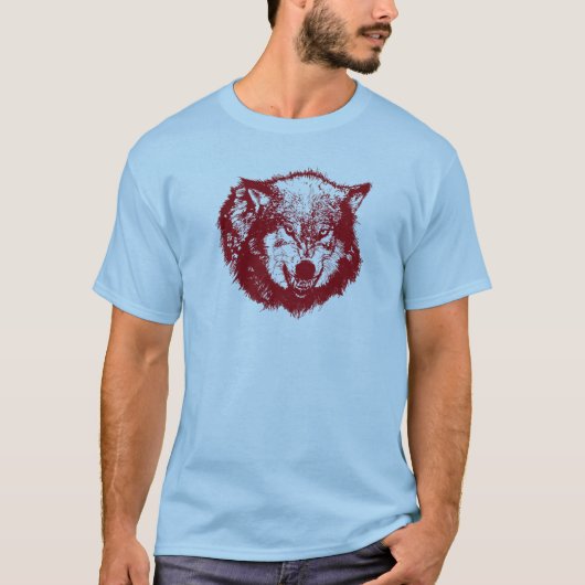Angry Wolf in Red T-shirt (Voorkant)