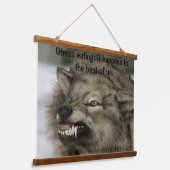 Angry wolf met zijn tanden... hangend wandkleed (Gebogen)