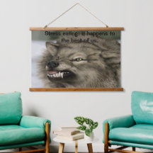 Angry wolf met zijn tanden...