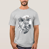 Angry Wolf Monochromatische T-shirt (Voorkant)