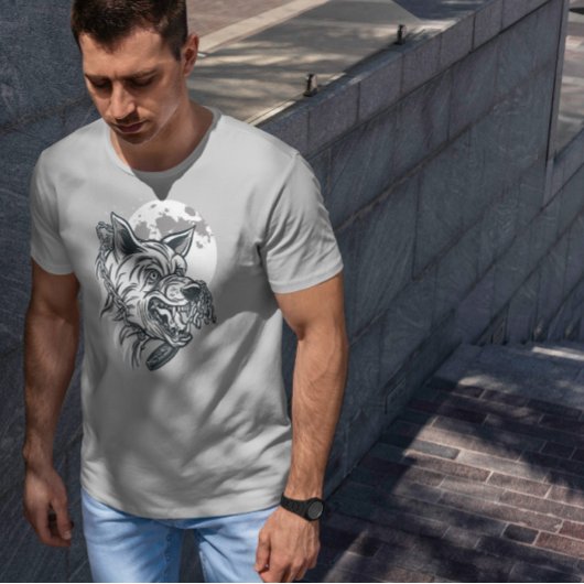 Angry Wolf Monochromatische T-shirt
