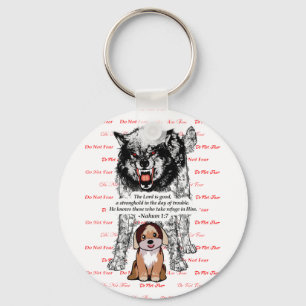 Angry Wolf Puppy - niet bang - #2 Angry Red.png Sleutelhanger