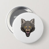 Angry Wolf Ronde Button 7,6 Cm (Voorkant /achterkant)