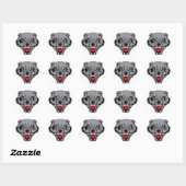 Angry Wolf Ronde Sticker (Vel)