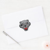 Angry Wolf Ronde Sticker (Envelop)