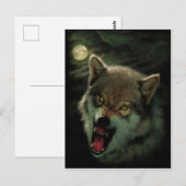 Angry Wolf schilderij Briefkaart (Voorkant / Achterkant)