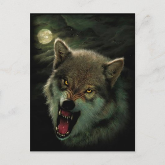 Angry Wolf schilderij Briefkaart (Voorkant)