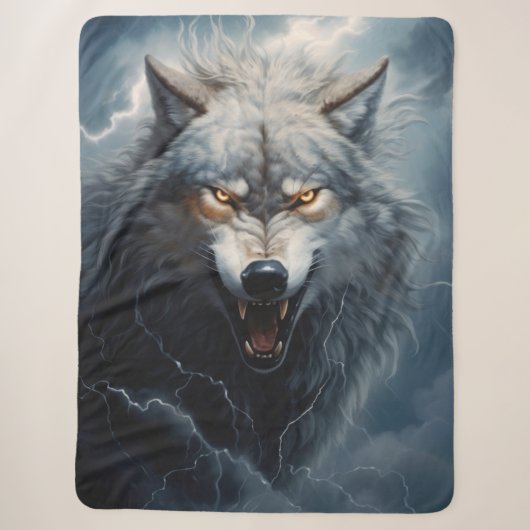 Angry Wolf Sherpa Deken (Voorkant)
