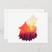 Angry wolf tekening briefkaart (Voorkant / Achterkant)