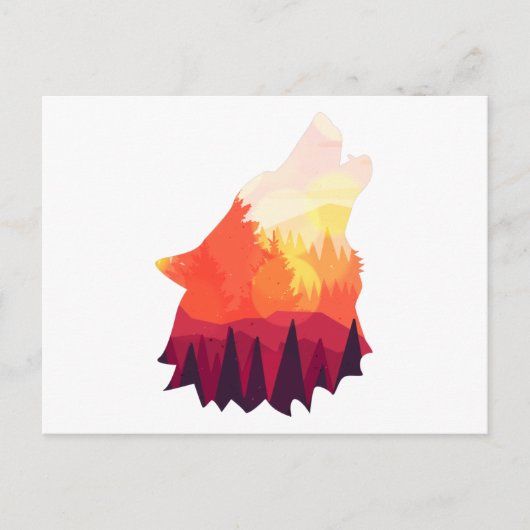 Angry wolf tekening briefkaart (Voorkant)