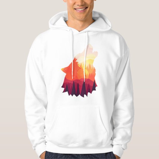 Angry wolf tekening hoodie (Voorkant)
