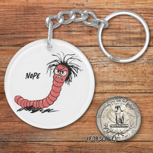 Angry Worm Tekening Sarcastische zin Zak Charm Sleutelhanger