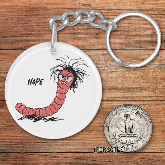 Angry Worm Tekening Sarcastische zin Zak Charm Sleutelhanger