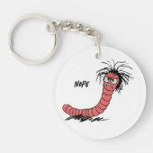 Angry Worm Tekening Sarcastische zin Zak Charm Sleutelhanger (Voorkant)