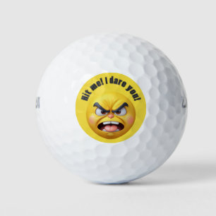 Angry Yellow 3D Emoji Personaliseren Golfballen