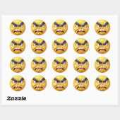 Angry Yellow 3D Emoji Ronde Sticker (Vel)