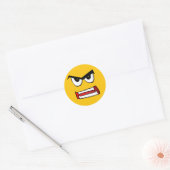 Angry Yellow Emoji Ronde Sticker (Envelop)