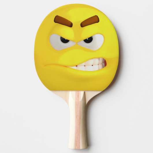 Angry Yellow Emoji Tafeltennisbatje (Voorkant)