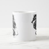 Angry Zee Horse in Black Grote Koffiekop (Voorkant)