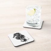 Angry Zee Horse in Black Onderzetter (Rechterzijde)