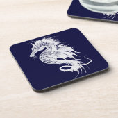 Angry Zee Horse in White Pick Your Background Onderzetter (Linkerzijde)