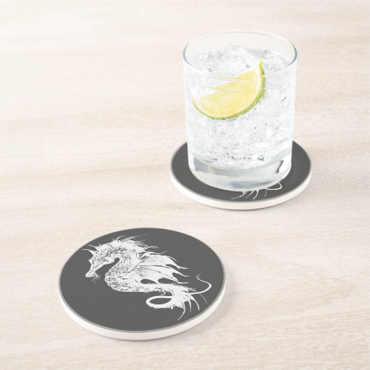 Angry Zee Horse in White Pick Your Background Zandsteen Onderzetter (Zijkant)