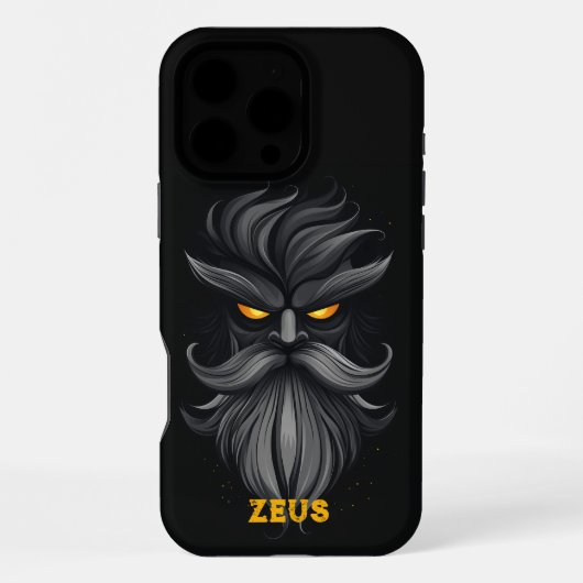 Angry Zeus Black iPhone Hoesje (Achterkant)