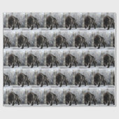 Angry zwarte wolf cadeaupapier (Vlak)